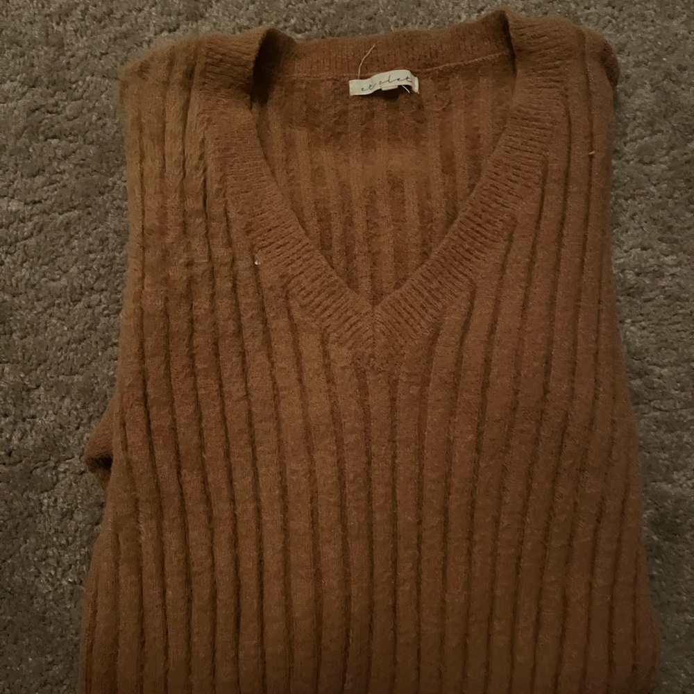 brown wool v neck sweater dress
